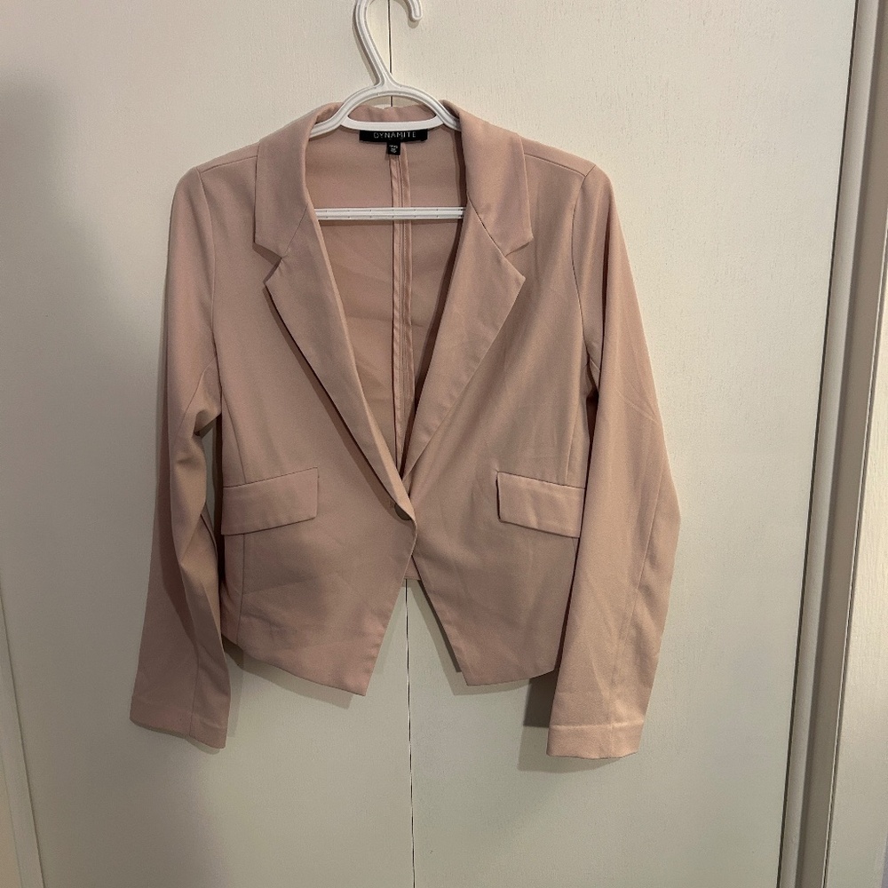Dynamite Size XS Pink One-Button Blazer